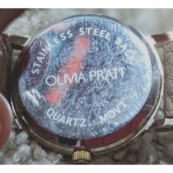 OLIVIA PRATT Three Arrows Leather Strap Watch -Rose Gold Tan Quartz Steel Hunter - Picture 3 of 4